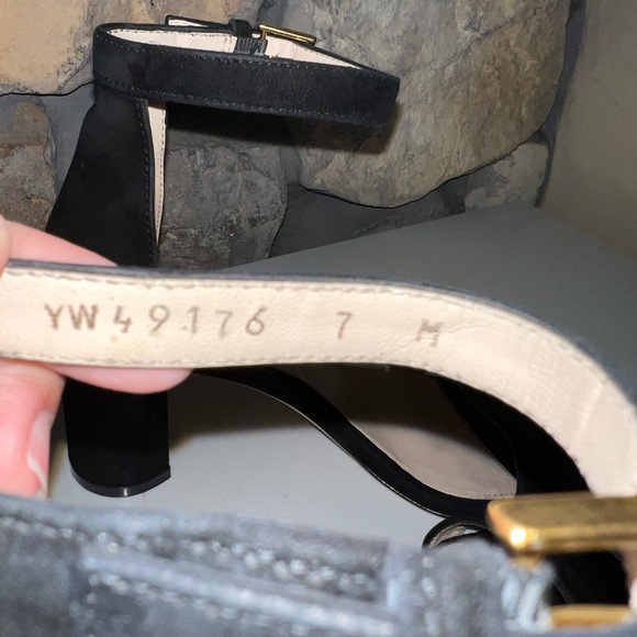 Stuart Weitzman 75 Less Nudist Black Suede Leather Heels Size 7 - Picture 6 of 12